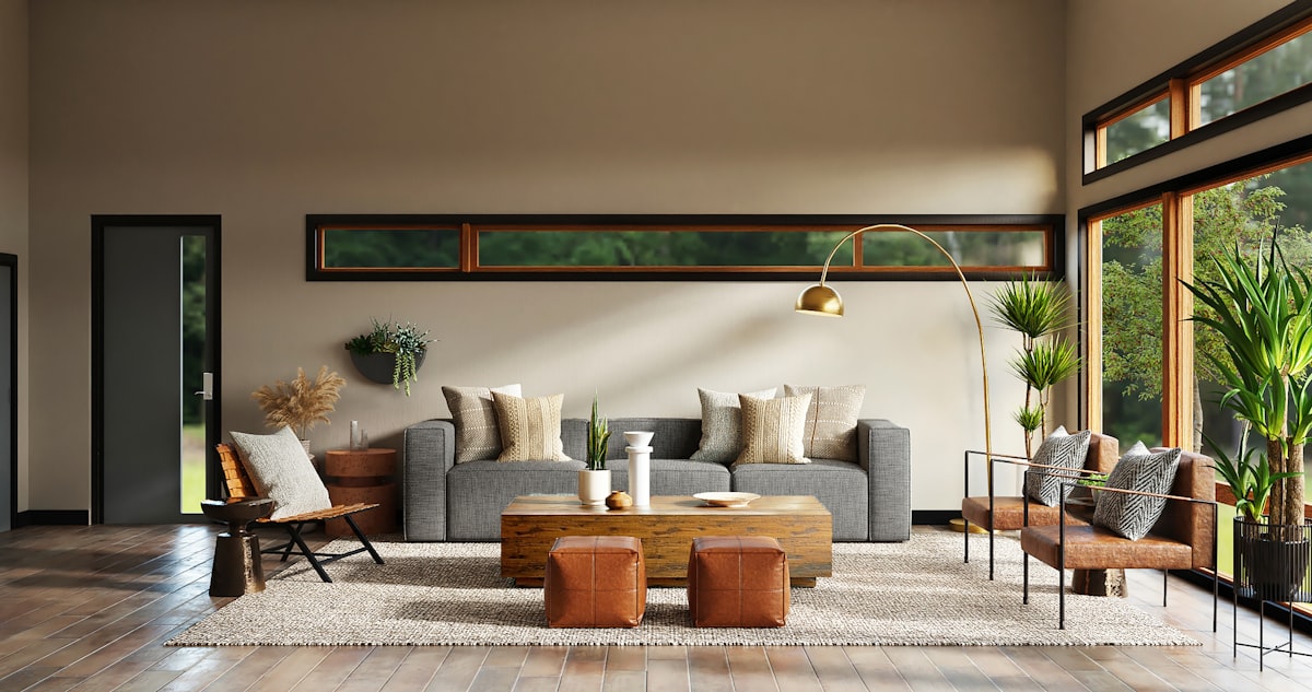 Styled living interior after renovation